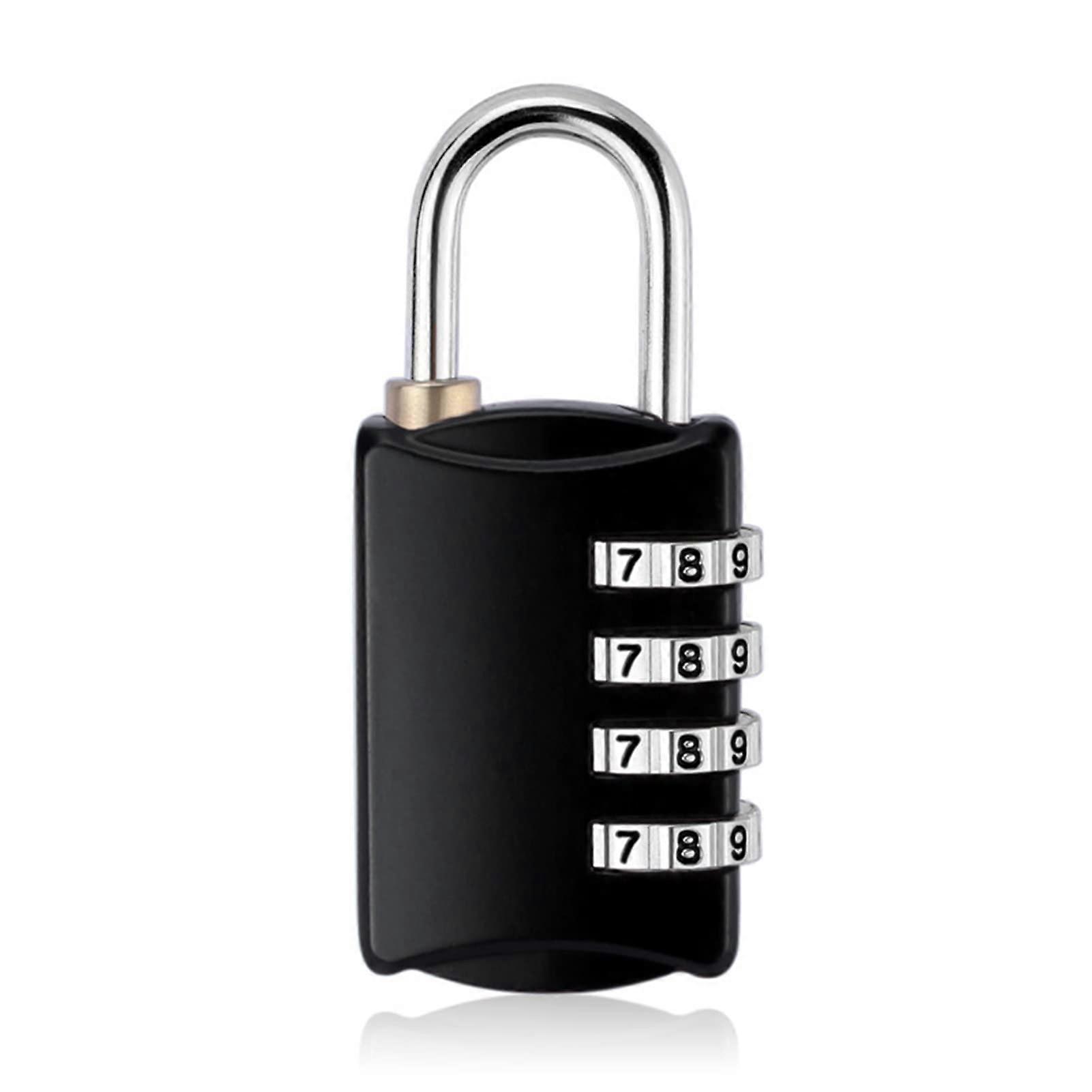 4 -digit combination lock for the cupboard, stainless steel disk combination lock mini lock lock trailer luggage black 1 size