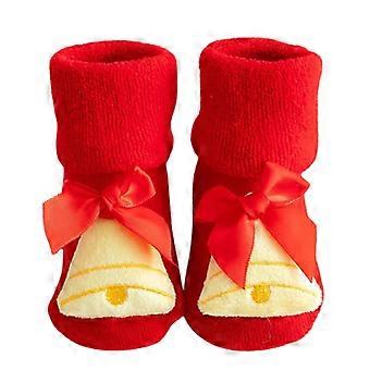 Chaussons antidérapants de Noël pour bébé, motif dessin animé 3D, chauffe-pieds, 8 mois
