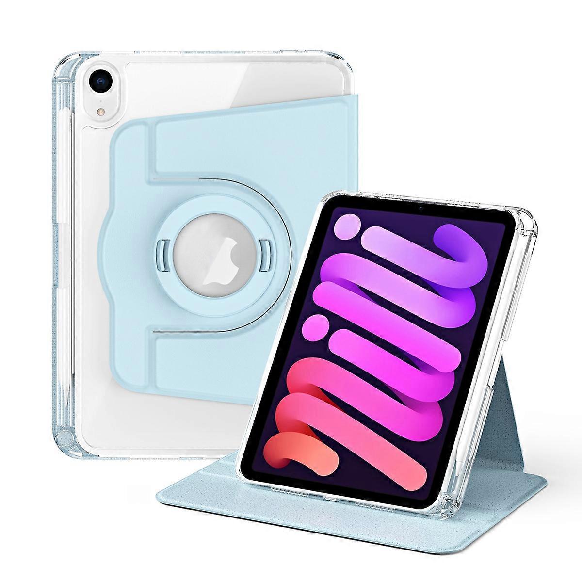 360 Rotation Detachable Clear Acrylic Leather Tablet Case