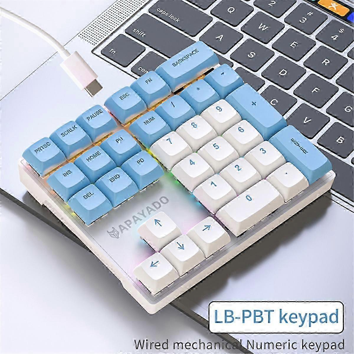 33 Key Wired Mechanical Numeric Keypad with Multi-Color Lights Suitable Laptop Numeric Keyboard