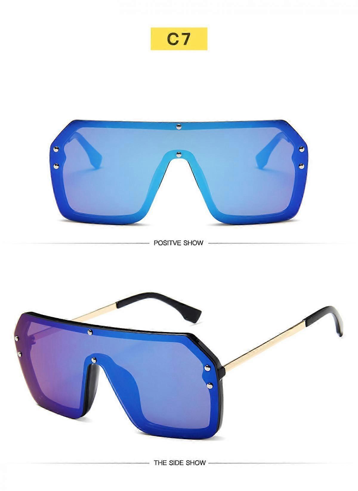 Oversized Shield Slnečné okuliare Flat Top Gradient Lens Bezrámové okuliare pre ženy Muži