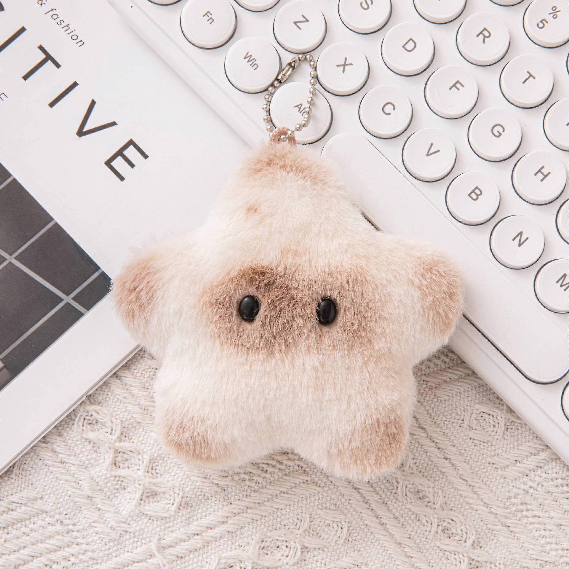 Kawaii Funny Face Plush Capybara Keychain Gift for Bags, Cute Happy Star Design, Soft Material, 3-Inch Size
