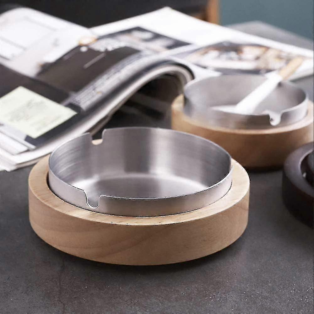 Cendrier avec couvercle Cendriers pour cigarettes Cendrier coupe-vent pour l’intérieur ou l’extérieur Utilisation En bois En acier inoxydable Liner
