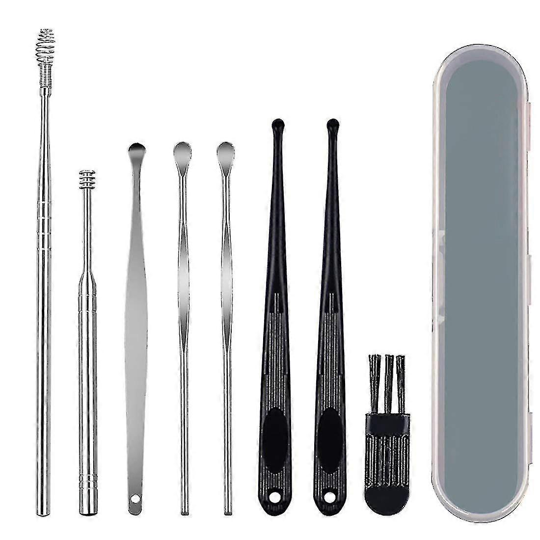 ステンレススチール製医療用イヤークリーナー、 8 個入り、収納ケース付き