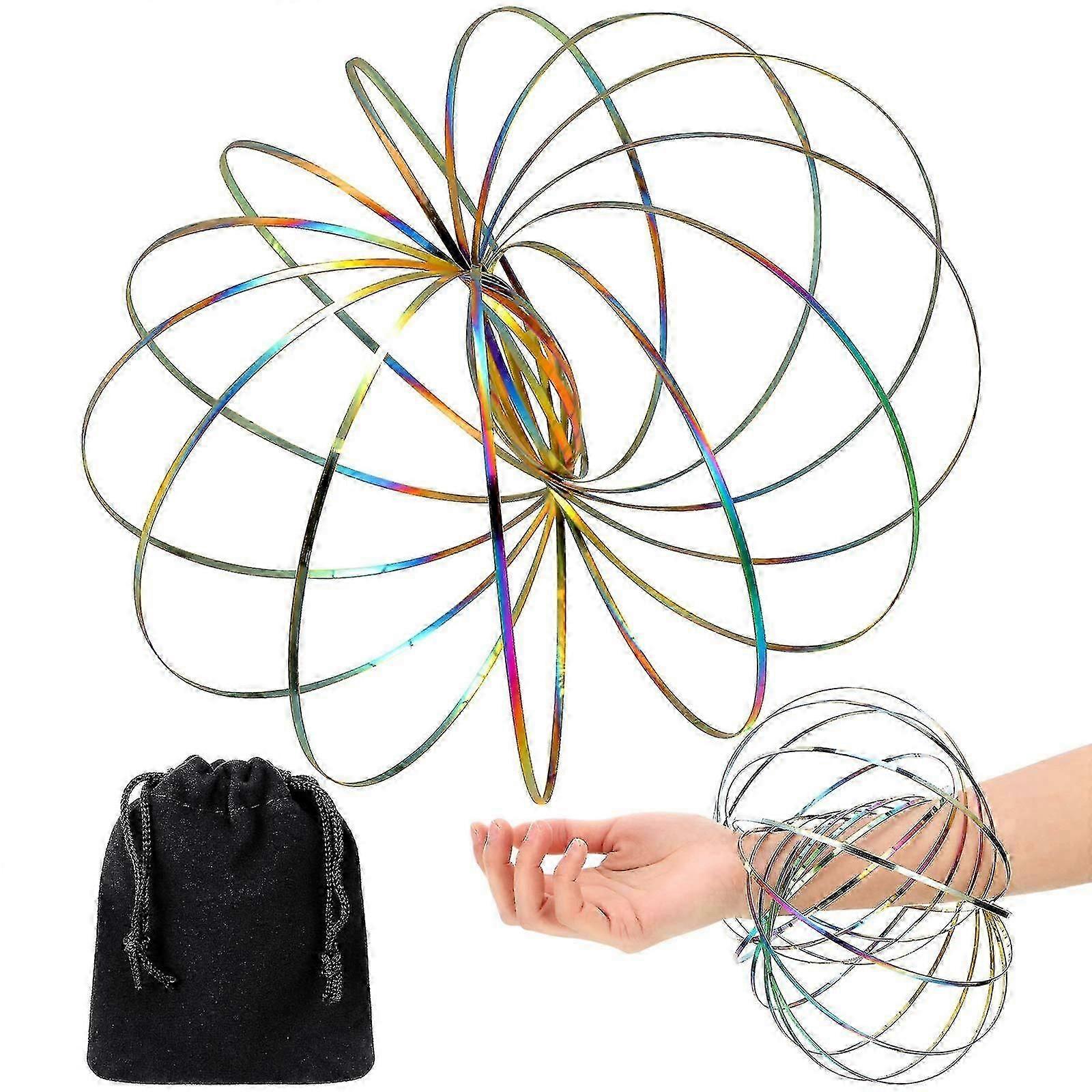 Flowringe Legetøj 3D Arm Spring Magic Flow Ring Rustfrit stål Multi sensorisk pædagogisk og interaktivt forårslegetøj