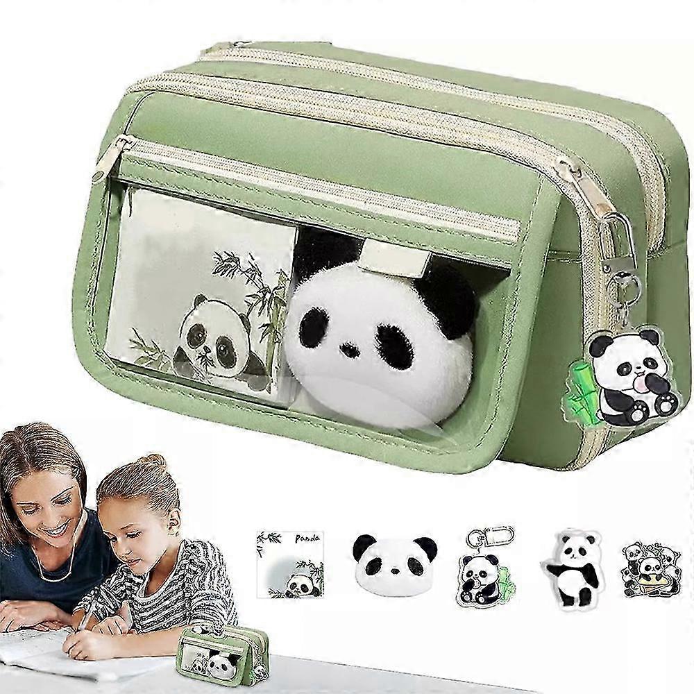 Panda Zipper Pencil Case for Adults, Large Capacity Pen Pouch Organizer