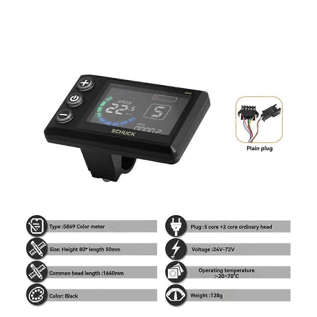 Electric Bicycle Kit with 3 Mode Sinewave Controller 36V 48V 30A with S869 LCD Display and Thumb Throttle for Ebike