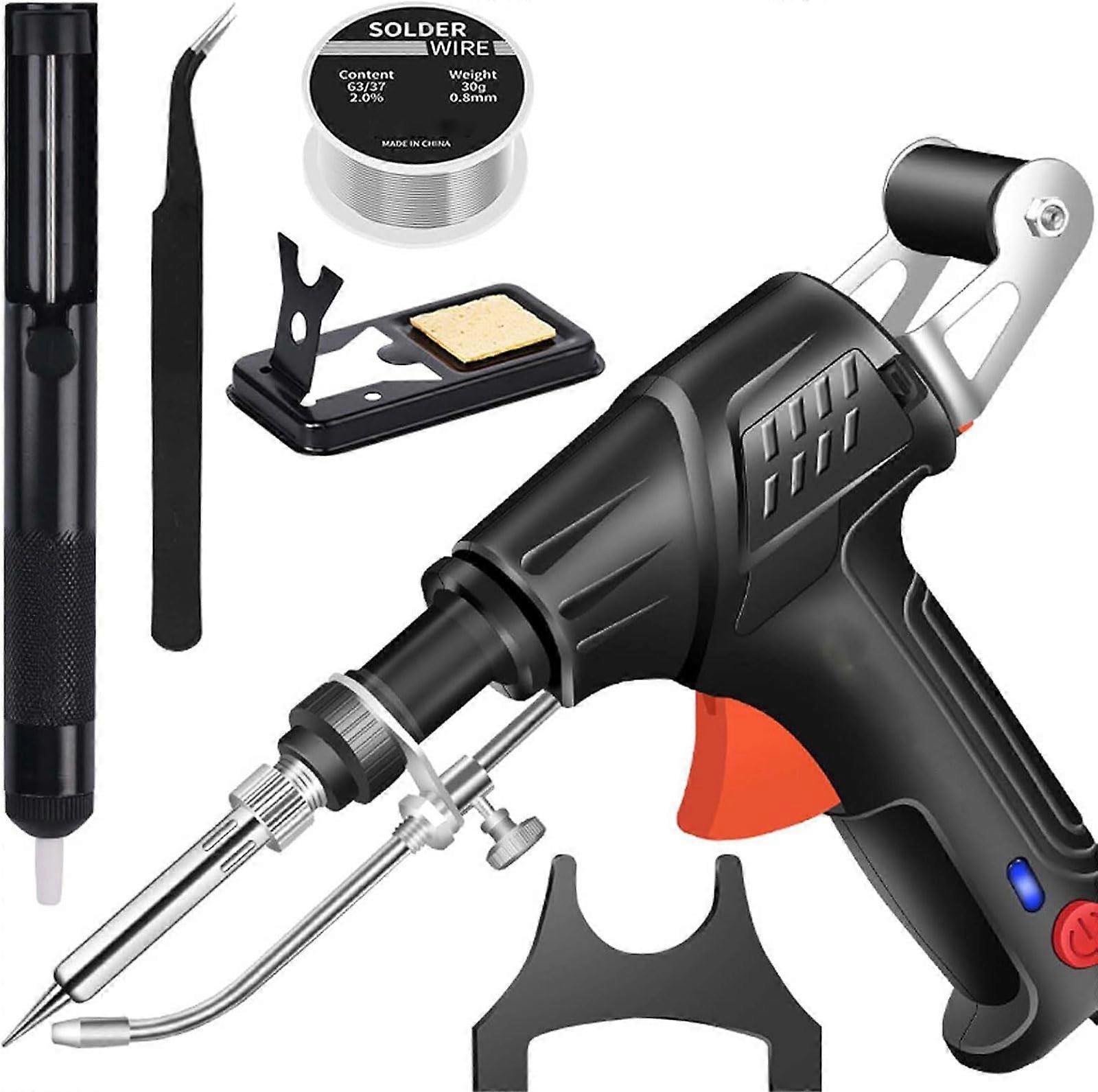 Multi-Function Soldering Iron Set 60W External Heating Automatic Soldering Gun Kit for Electronics Welding Repairs Black 5-Piece