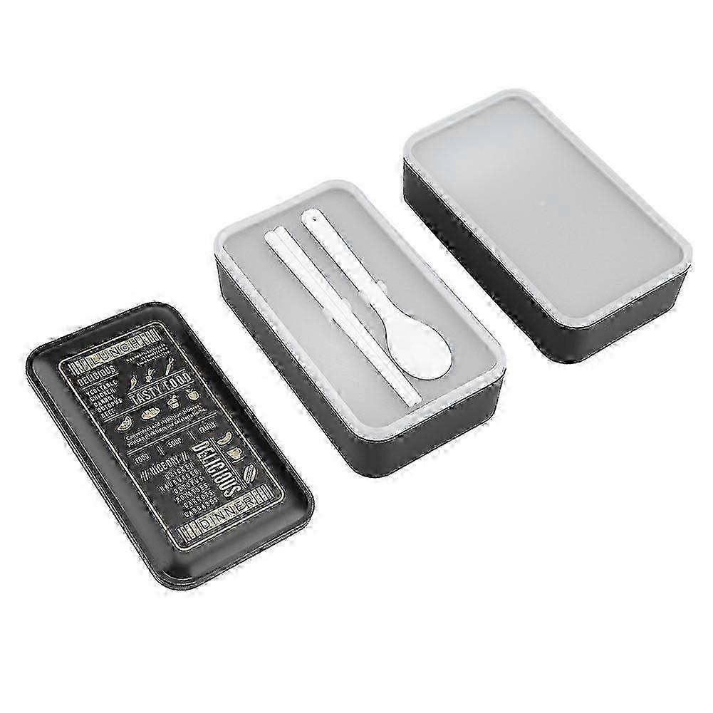 Nordic style 2 Layer Plastic Lunch Box Food Container Microwave Bento (Menu)