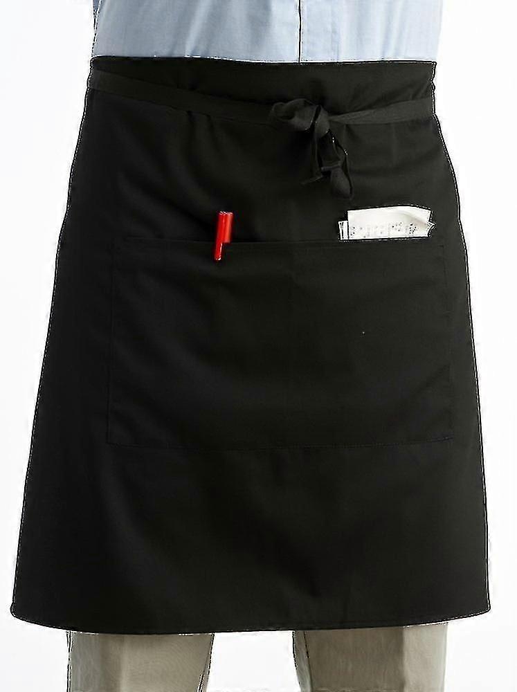 Half apron with pockets for professional waiters black