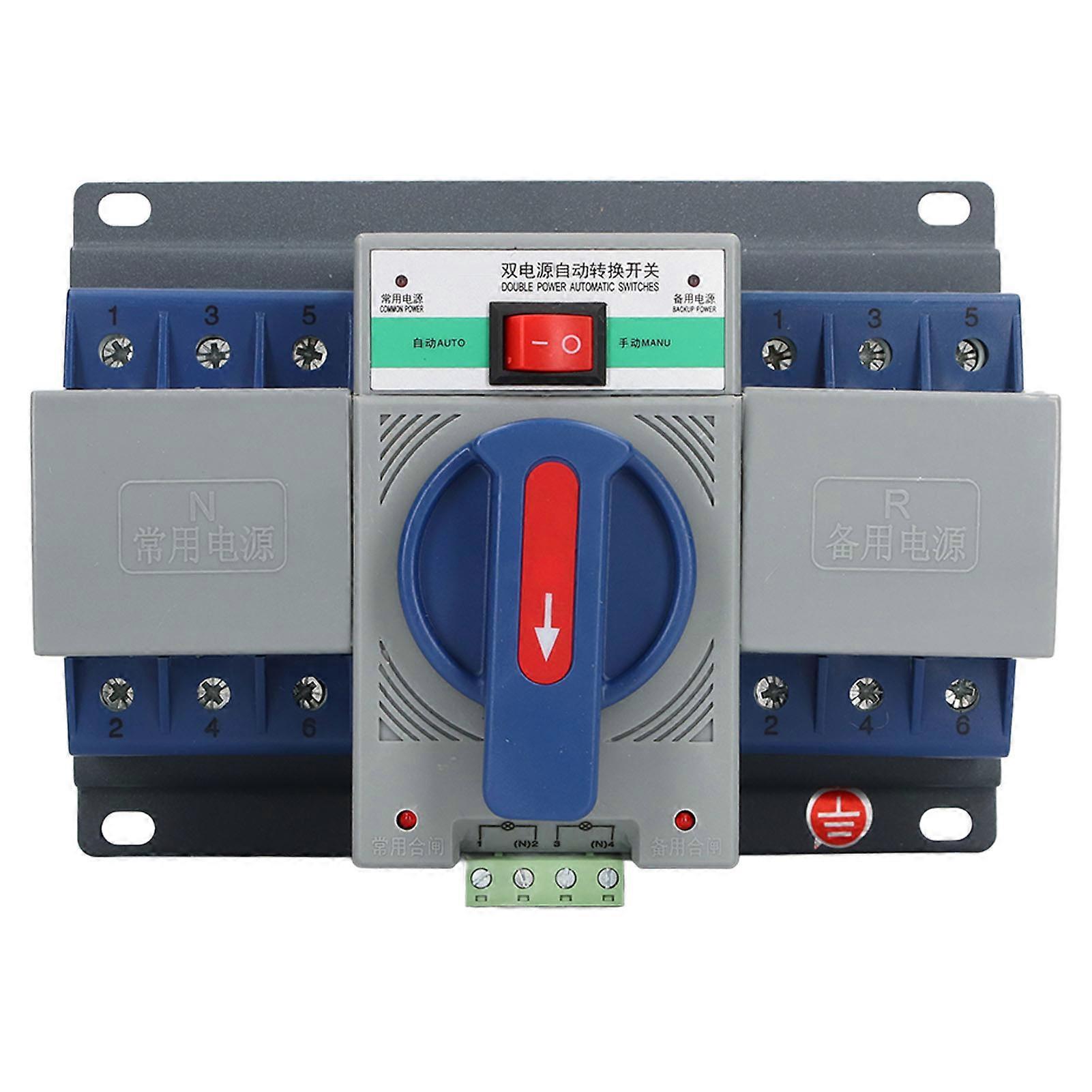 3P Automatic Transfer Switch Dual Power Changeover Switch M6 Thread for Electrical Equipments