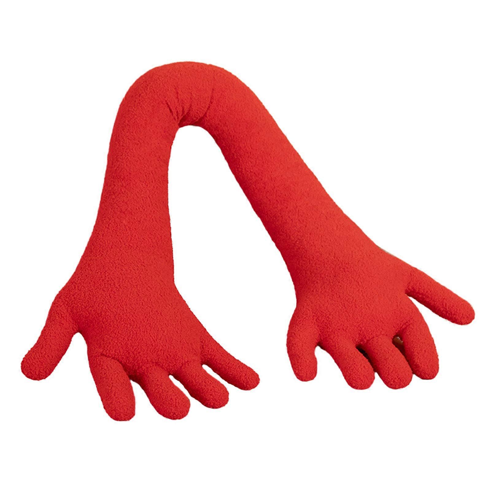 Hand Shape Stuffed Hug Pillow Comfortable Security for Soothing and Unwinding Discover Ultimates Softness and Relaxation Red