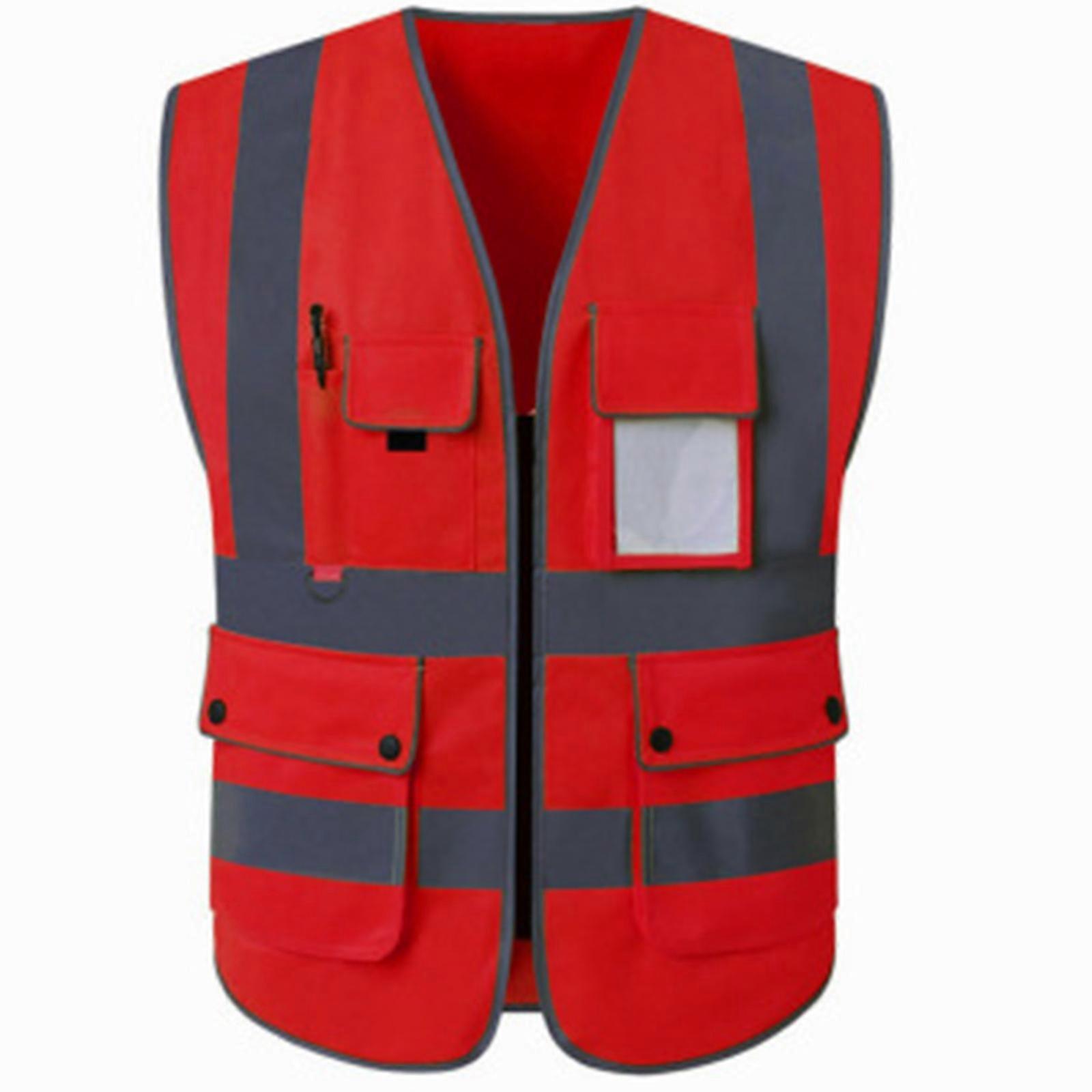 Reflective Safety Vest High Visibility Class II Mesh Vest for Women and Men Meets ANSI/ISEA Standards Red XL