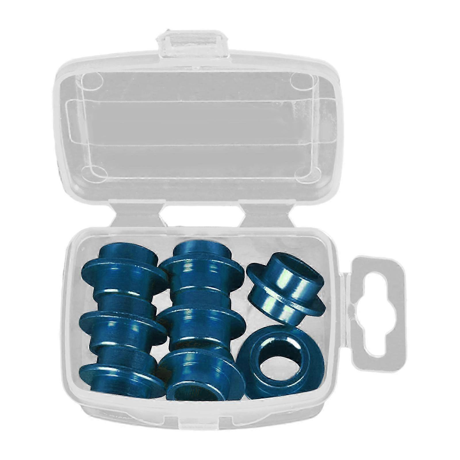 8x Inline Skate Axle Bearing Spacers Accessories Aluminium Alloy Smooth Bushing Spacers Parts for Men Inline Skate Skateboard-color: Blue