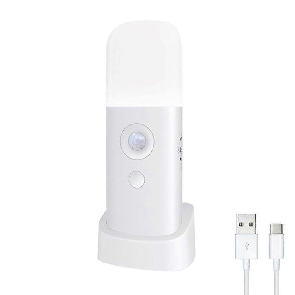 USB Rechargeable Motion Sensor LED Night Light - 360 Warm White, Adjustable Brightness, SOS Function, Portable