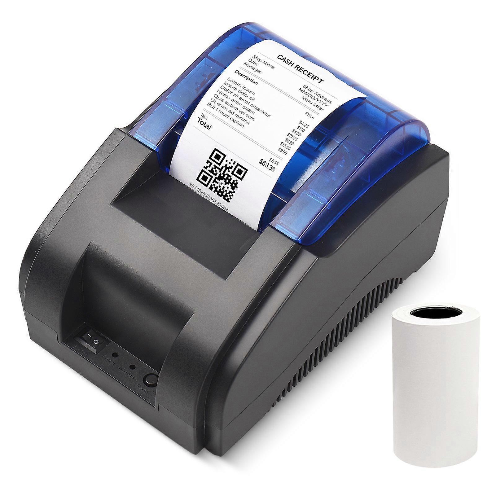58MM Desktop Receipt Printer USB+BT 203DPI Direct Thermal Printing Compatible with Windows/Linux/Mac/Android/iOS Systems High-Speed Printing Support E