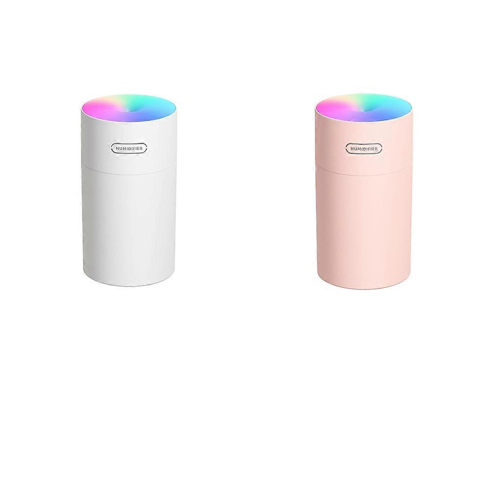2pcs Mini Portable USB 7 LED Humidifier Diffuser Mist Office Desk 270ml