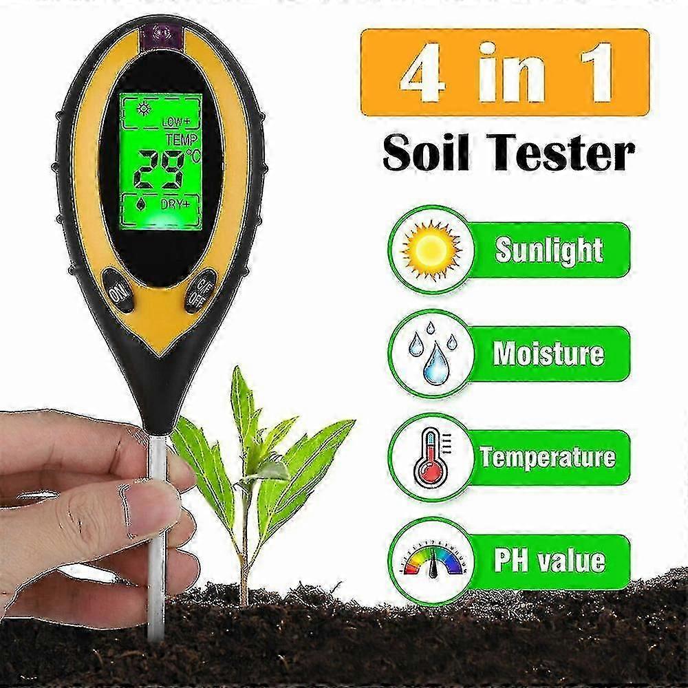 Four In One Soil Ph Tester Ph Light Humidity Acidity Tester Soil Humidity Tester Plant Soil Tester Kit Ph Monitor Shibao
