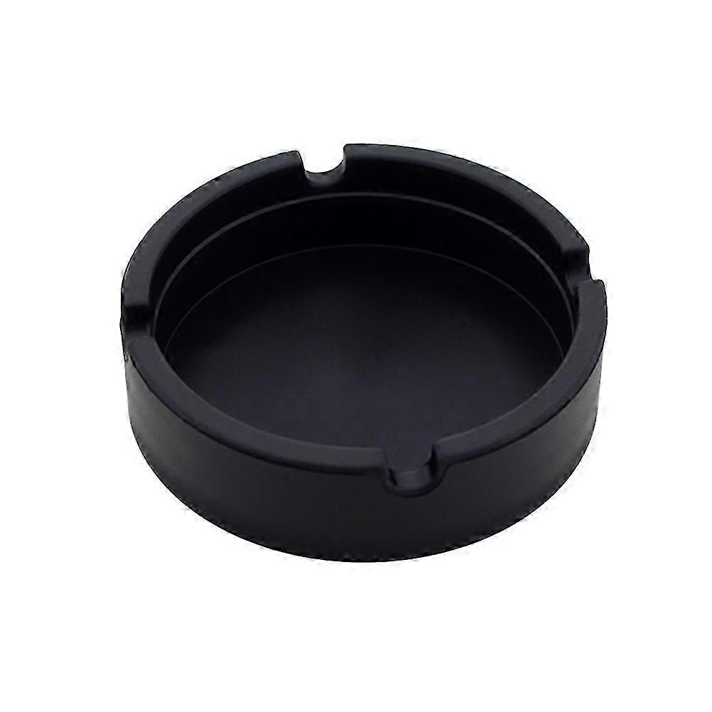 1PCS Silicone Ashtray Unbreakable Rubber Heat Resistant Round Shape Black