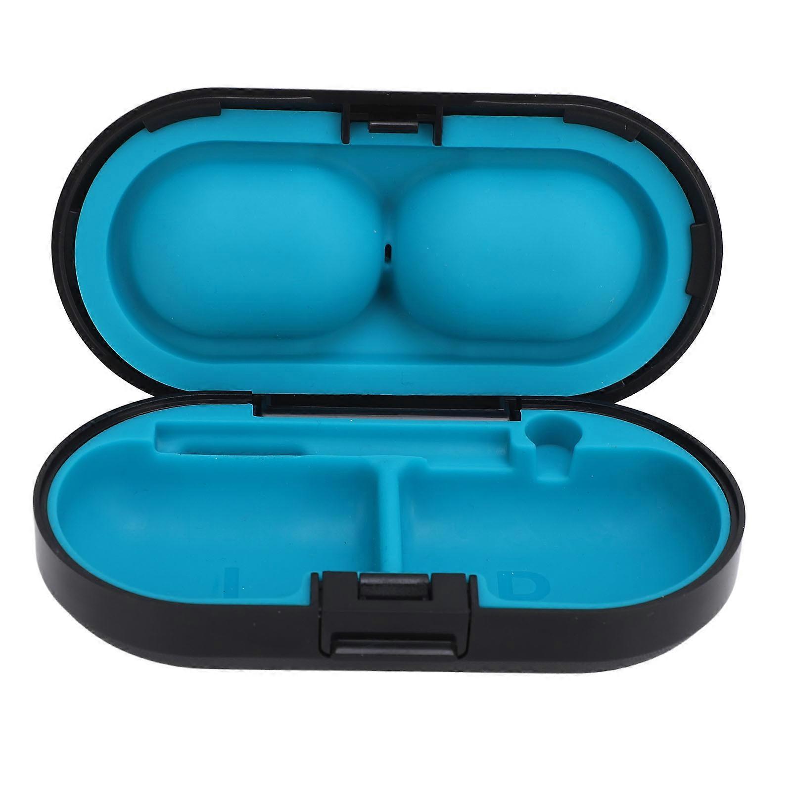 Multifunctional Hearing Aid Case, Drop-Resistant, Compact Compartment Design, Hearing Aid Protective Box, Black