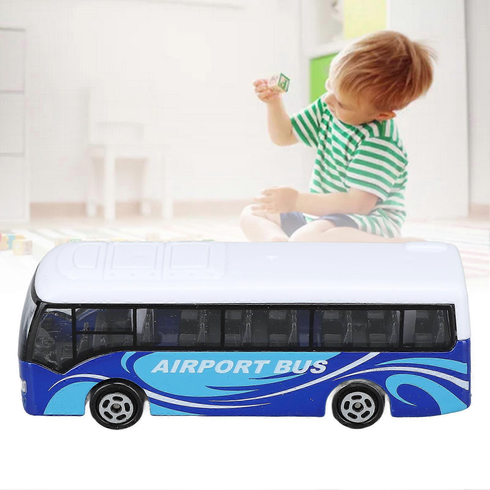 Bus Model Alloy Bus Statue Parent Child Interaction Bus Sculpture Lifelike Exquisite Collectible Vehicle Model for Boys Girls Blue 