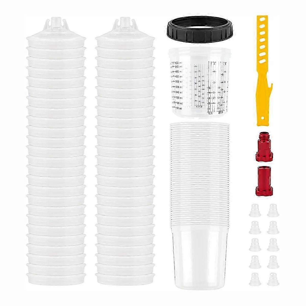 Disposable Paint Mixing Cup System 50Pack Paint Cups with Lids
