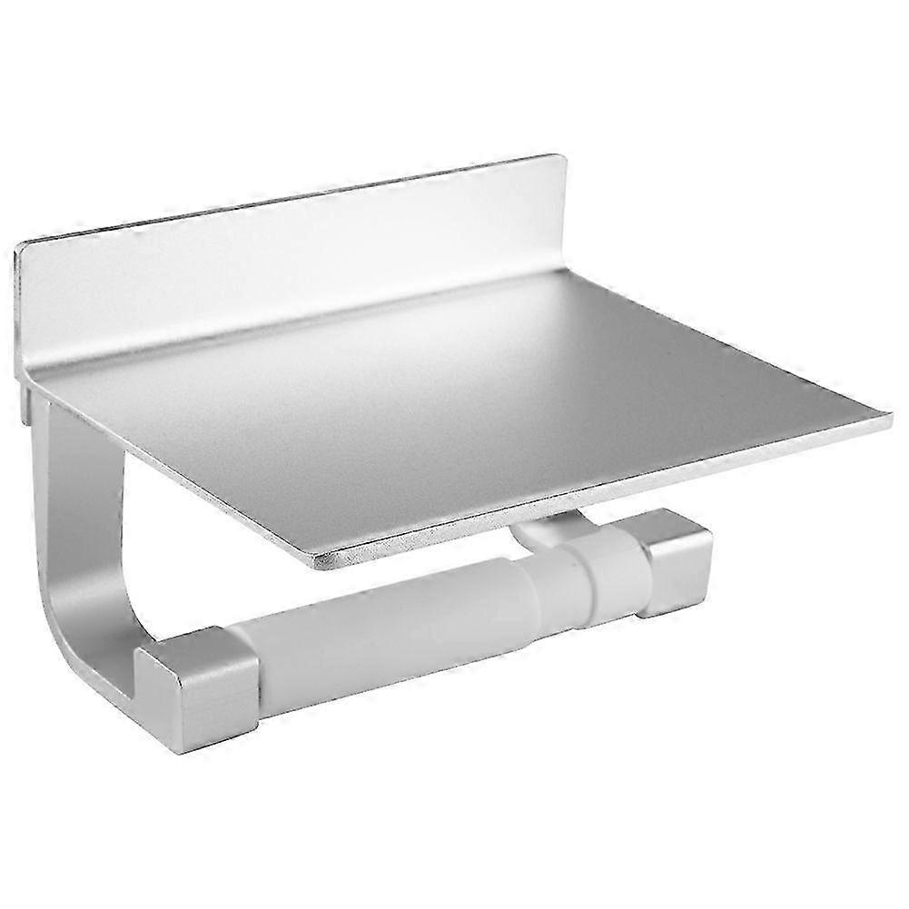 Silver Aluminium Alloy Bathroom Roll Paper Holder and Paper Towel Storage Rack Hanger, Suitable for Various Home Decor Styles