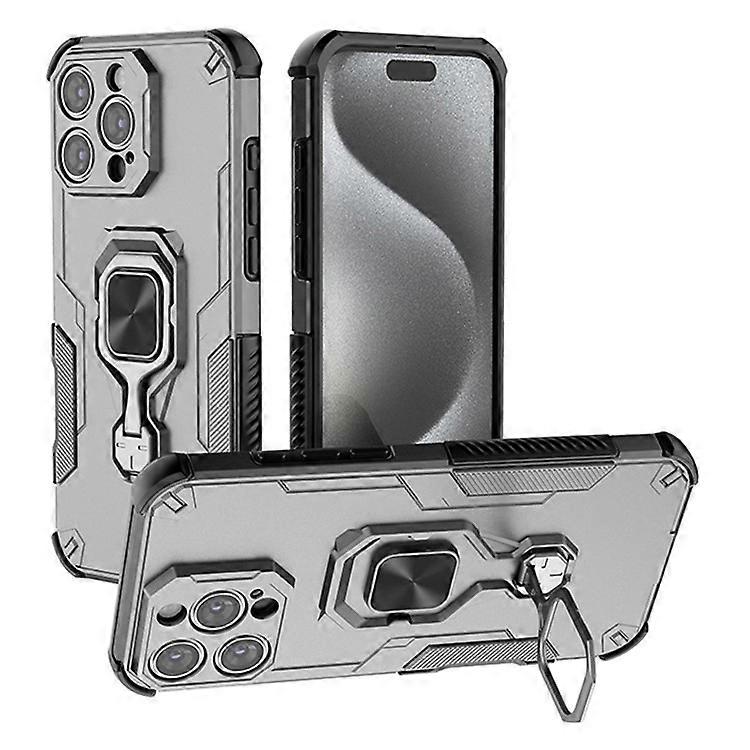 Compatible For iPhone 16 Pro Case Rotatable Ring Kickstand PC + TPU Shockproof Phone Cover