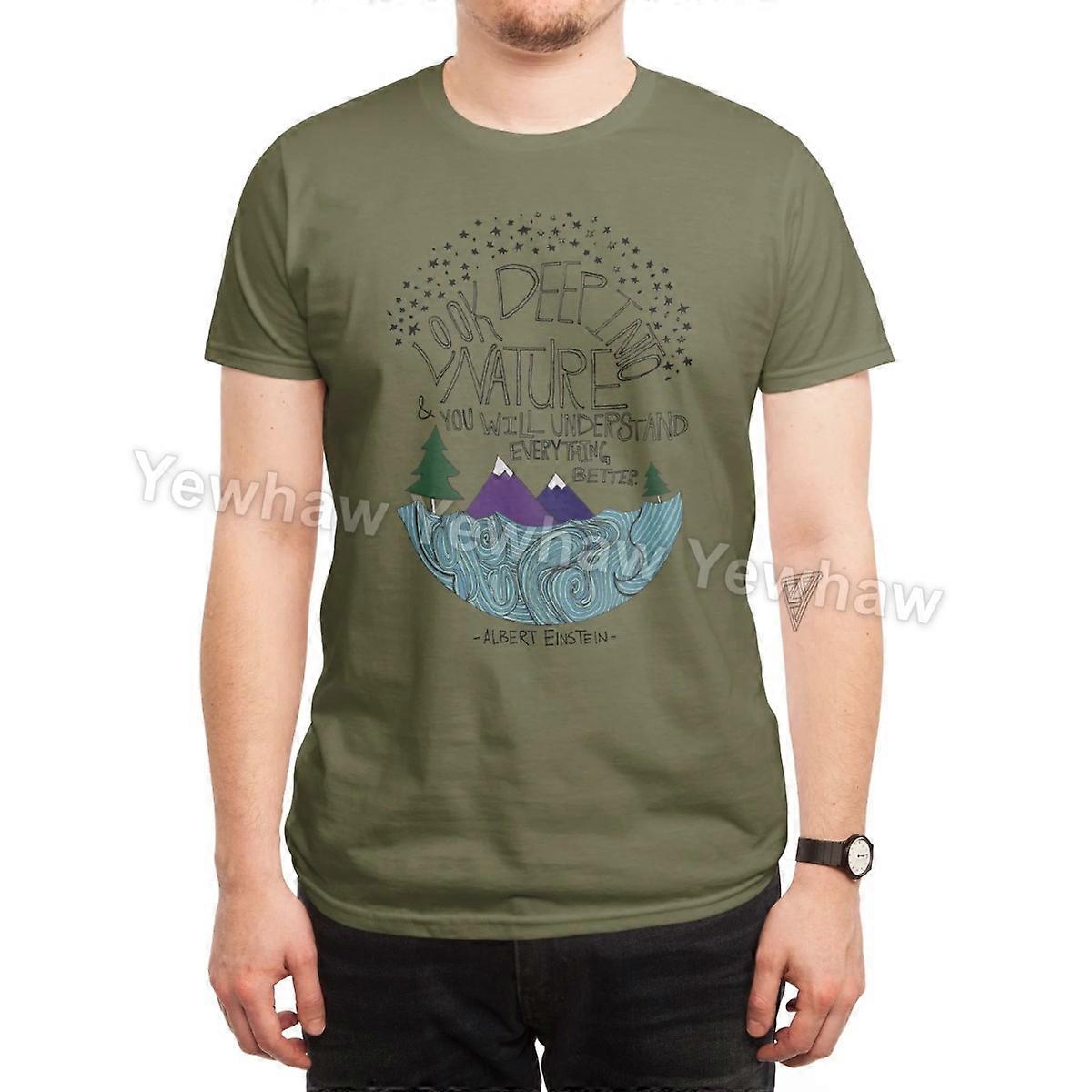 Einstein Nature T-Shirt nature quote Albert Einstein mountains waves trees starry sky