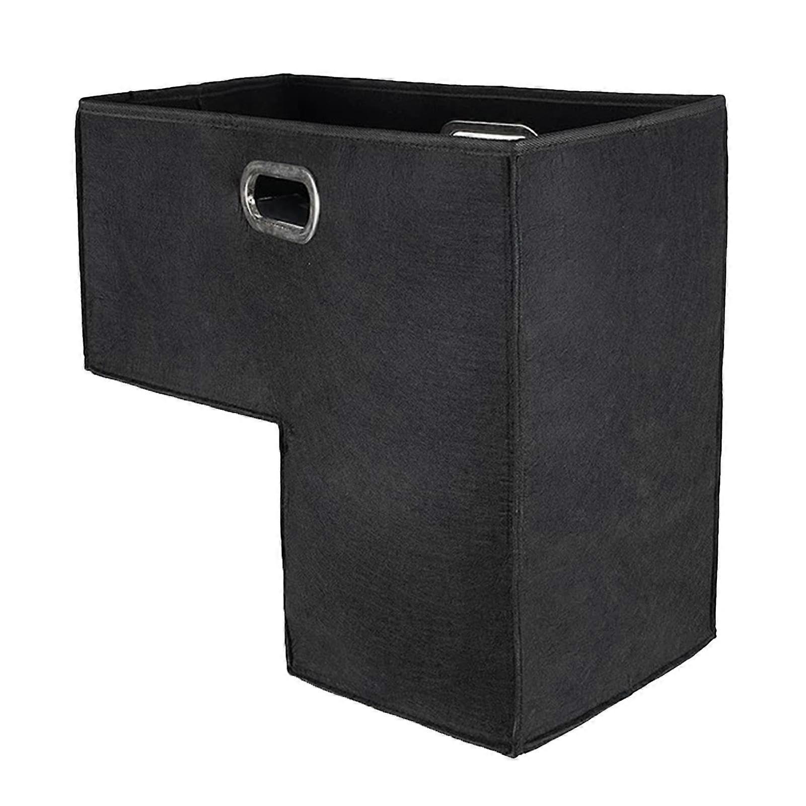 Stair Basket L Shape Foldable Felt Black For Stairs Storage Organizer