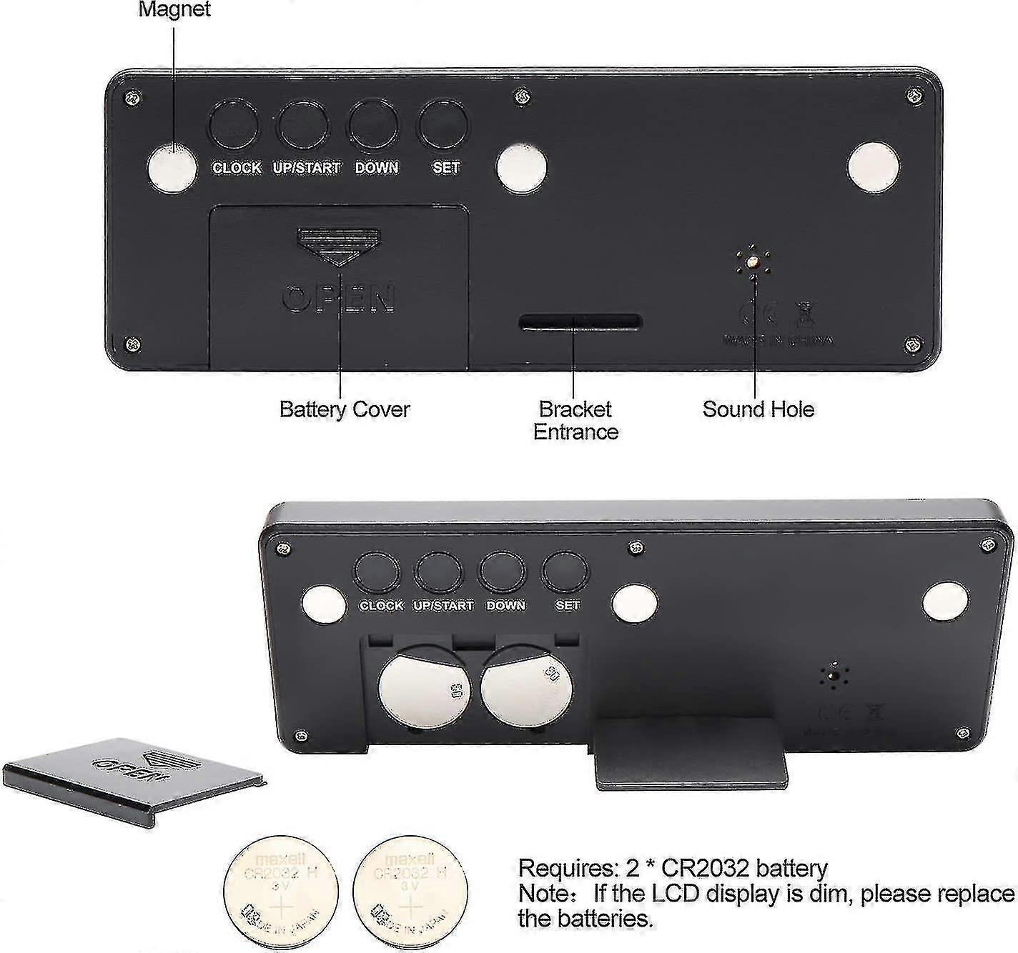 Digital Countdown Timer Clock - 999 Days Countdown - Black