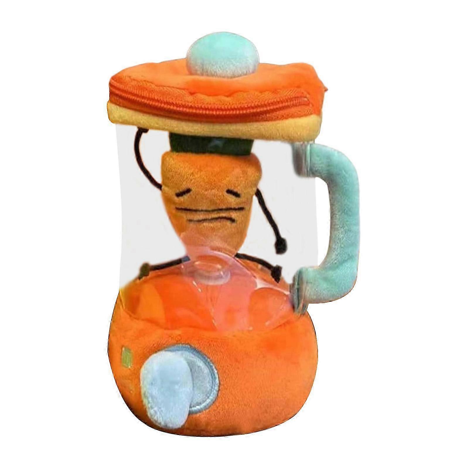 Carrot Juicer Plush Toy - Carrot Blender Plush | Pull String Wind-up Carrot Juicer Plush Toy | Carrot Inspired Toy | Cartoon Plush Vegetable Toy