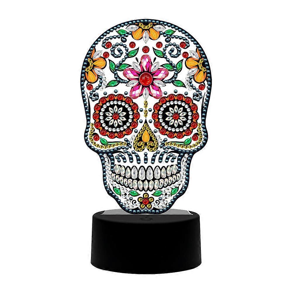 Creative Bedside Lamp 3D Design Skull Table Lamp Assorted Color Acrylic Lighting 15X8.8CM 1Set