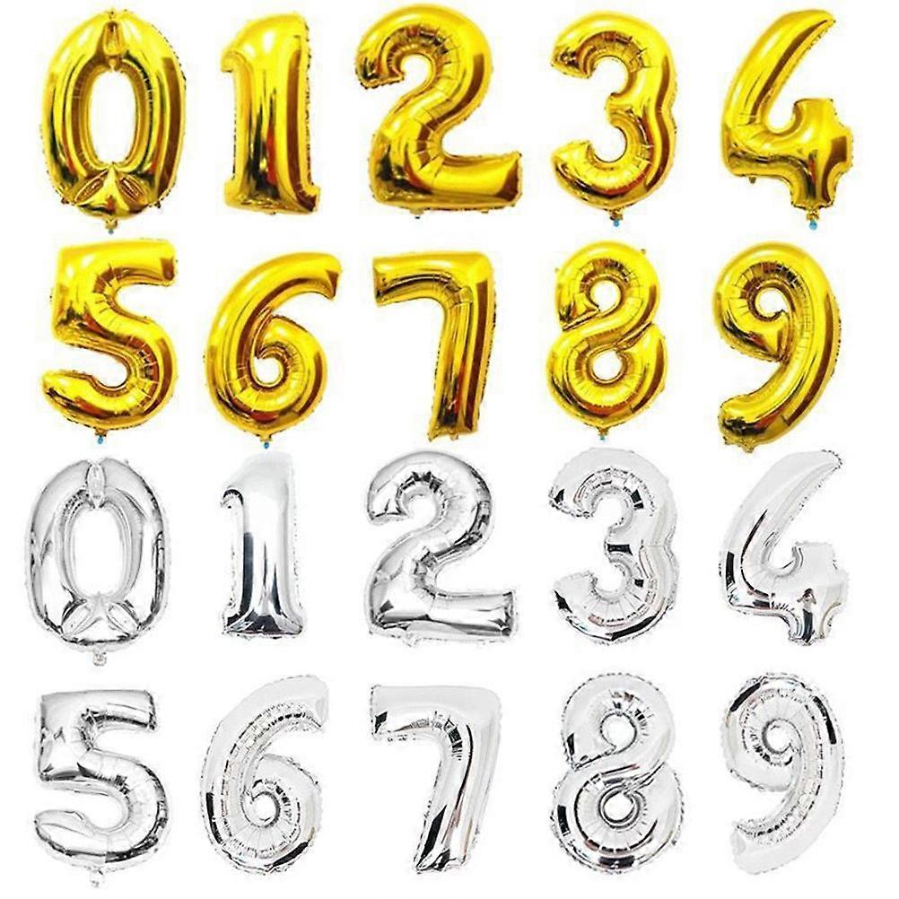 Giant Foil Balloon Numbers Golden 40 Inch Balloon Numbers Celebrations Party Organizers 2Pack