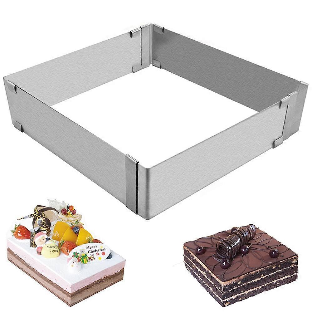 Stainless Steel Cake Ring Adjustable Rectangular Mould Mousse Ring For Square Cakes 15-27.5 cm Tiramisu