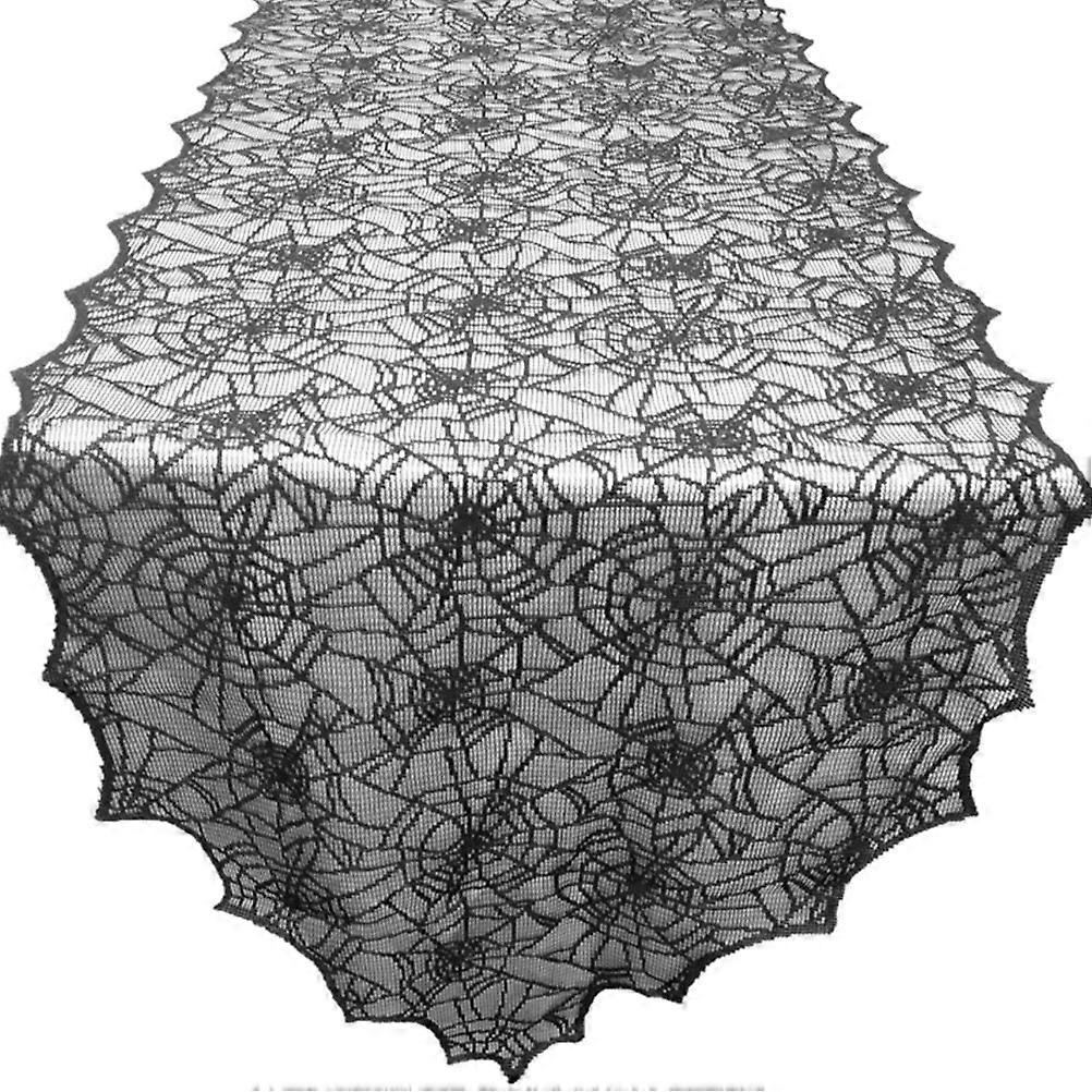 Halloween Black Decoration Lace Table Runner Protect from Stain 1Set