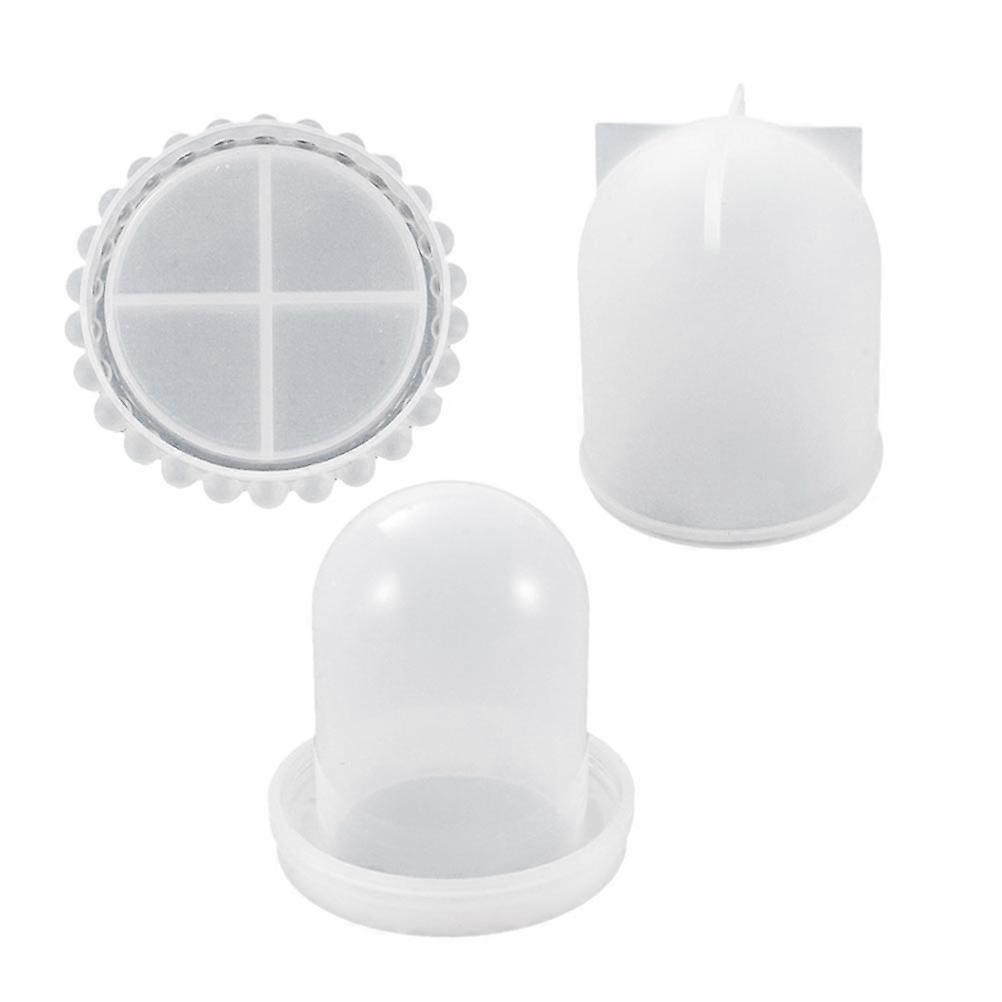 Resin Moulds Crystal Epoxy Mold For Crafts Home Use Round Shape White 9.6X7.8cm DIY 1 Set