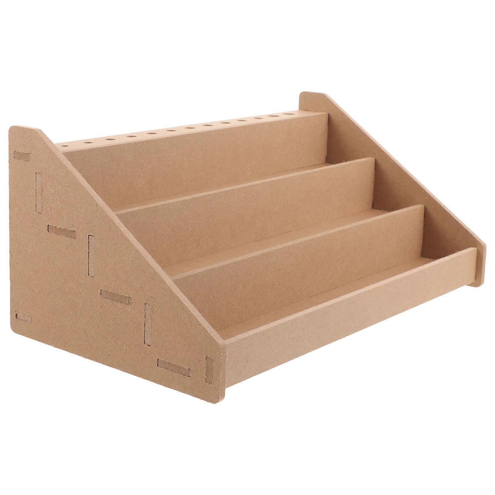 Wooden Paint Storage Rack with Acrylic Paint Holder for Miniature Crafts, Brushes & DIY Tools – Home & Office Use