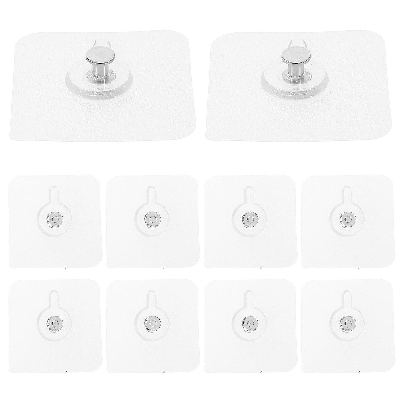 Hooks For Hanging Adhesive Wall Mount Screw Hooks Heavy Duty Support Kitchen Stainless Steel 10Pcs