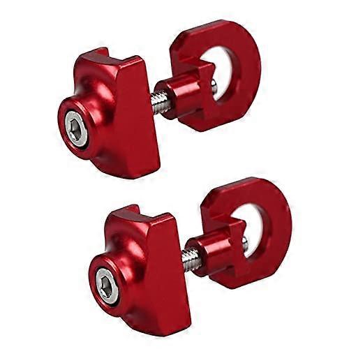 Bicycle Chain Tensioner Adjuster Pack of 2 for Single Speed Track Gear, Red Bolts for Enhanced Chain Stability