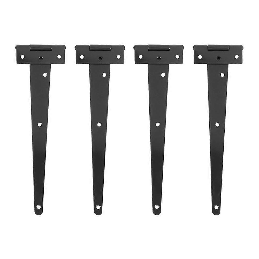 T Shape Hinges 4Pcs Black Galvanization for Door Use