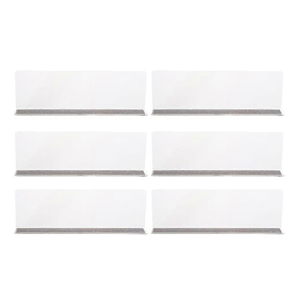 Sturdy Shelf Dividers Magnetic Shelf Separator Sorting Supermarket Shelf White 20X6X3CM 6Pcs