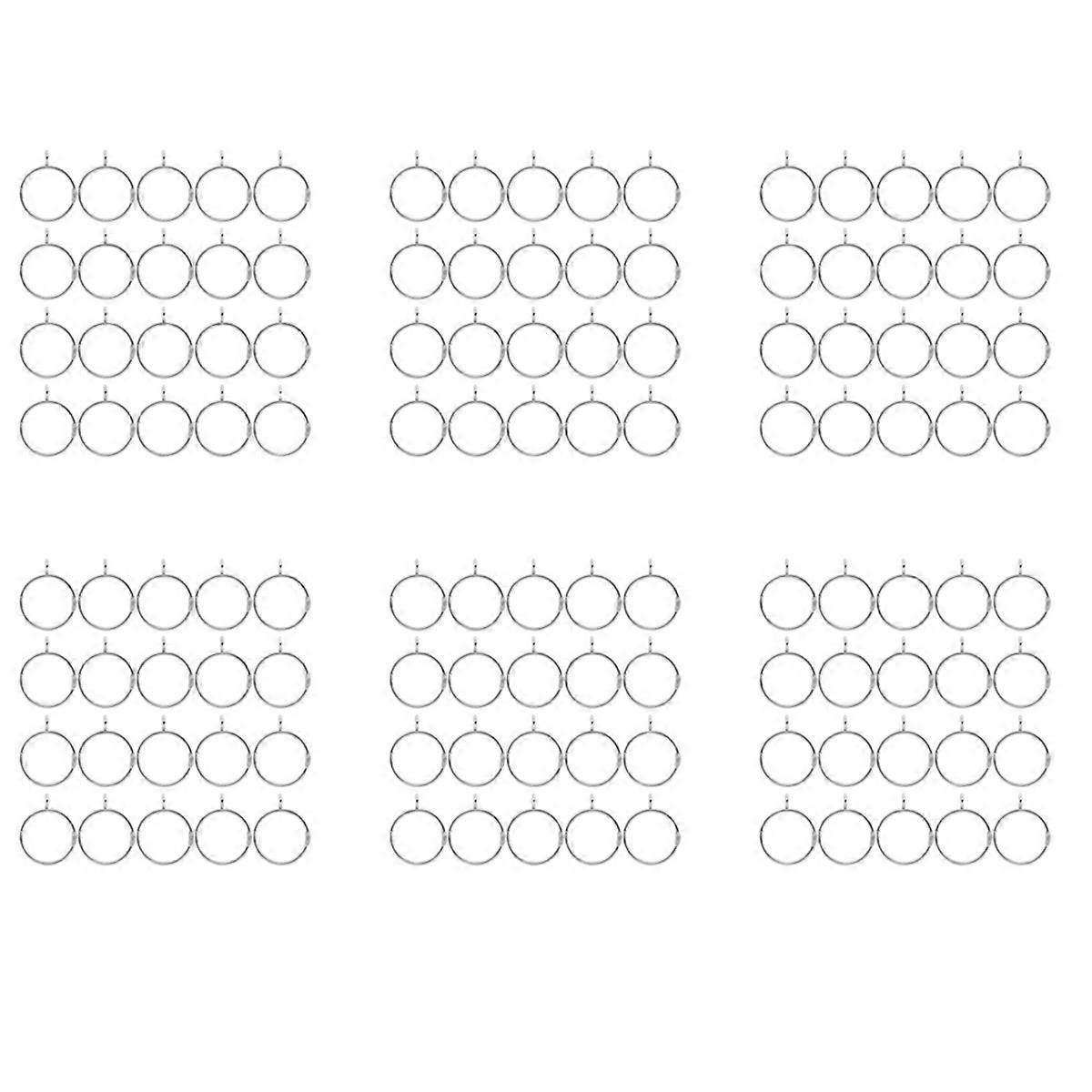 120 Pcs Openable Silver Curtain Rings Open and Close Metal Rustproof Drapery Loops with Eyelet for H