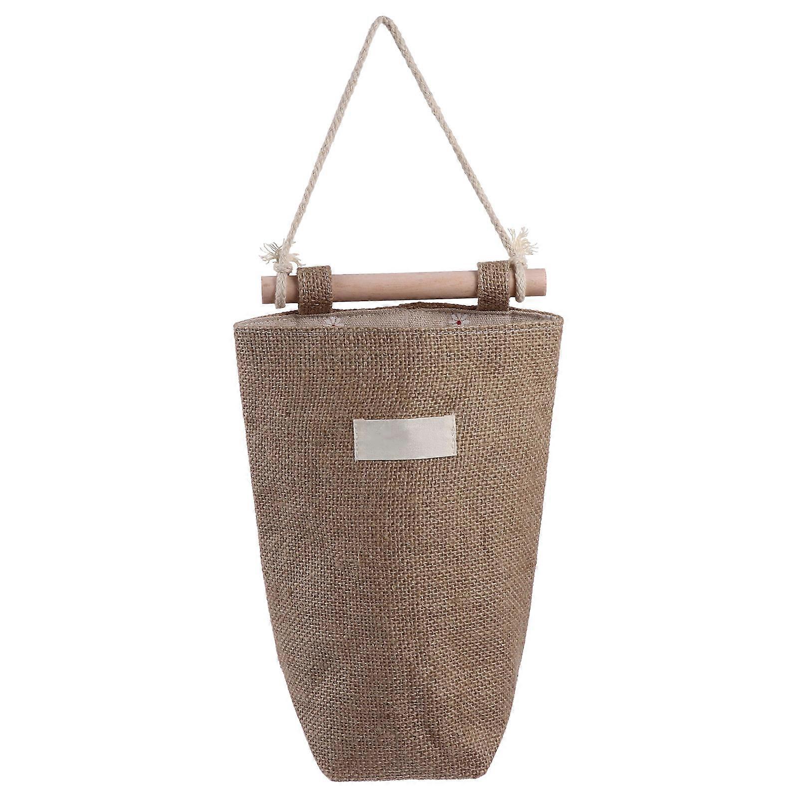 Fabric Flower Basket Wall Mounted Dried Flower Vase Home Decor Beige 39x18cm Stereoscopic Modern Design 1Pcs