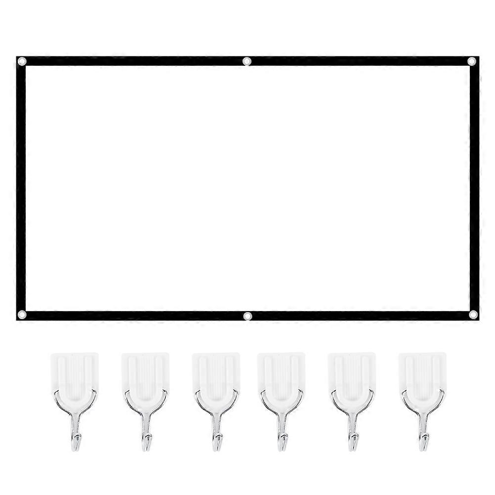 16:9 Portable HD Projector Screen, Foldable Polyester Projection Curtain for Home and Office, 84 Inch