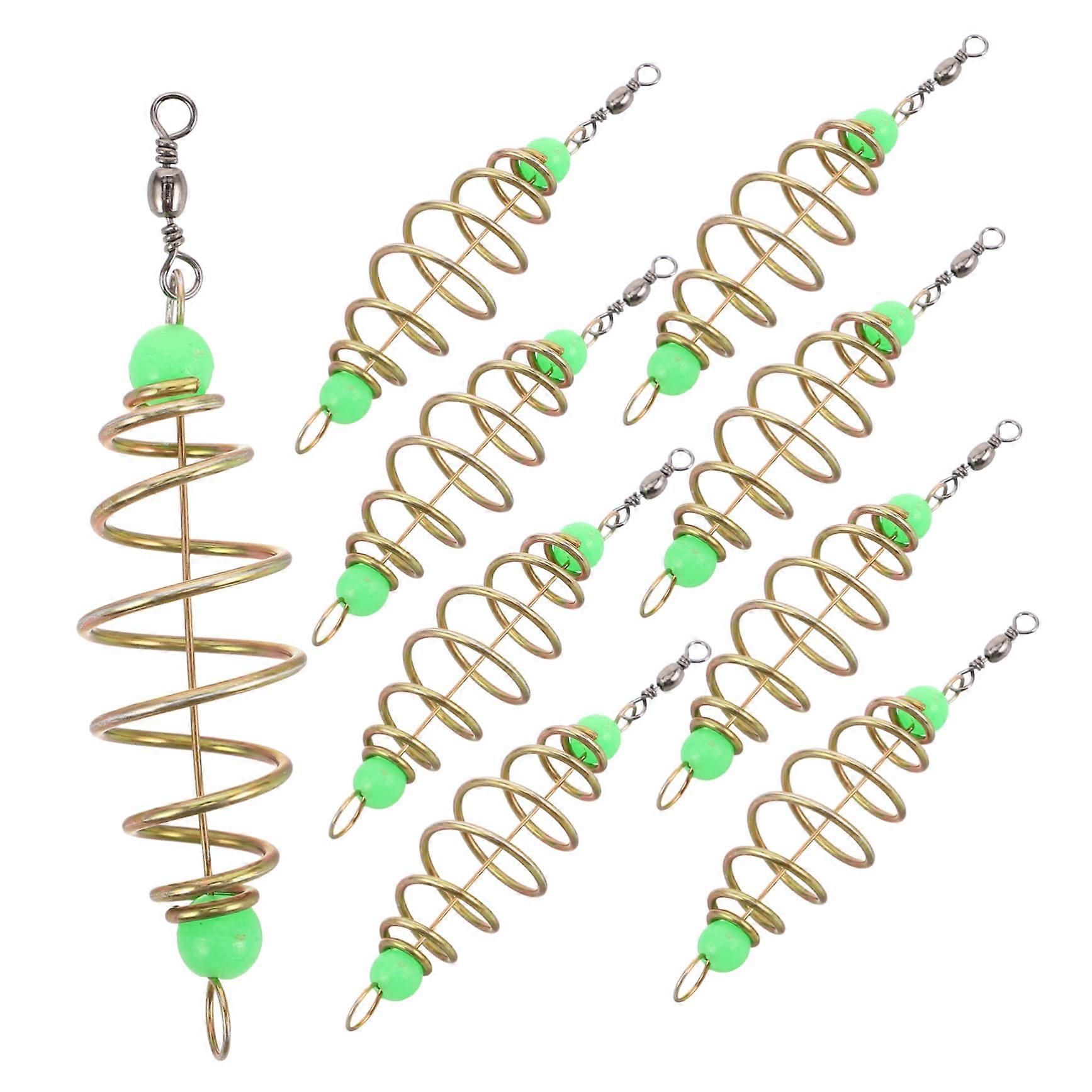 Bait Holder With Glow Beads And Spiral Hooks For Night Fishing, 10 Pieces, Robust Bait Dispenser For Carp Angling