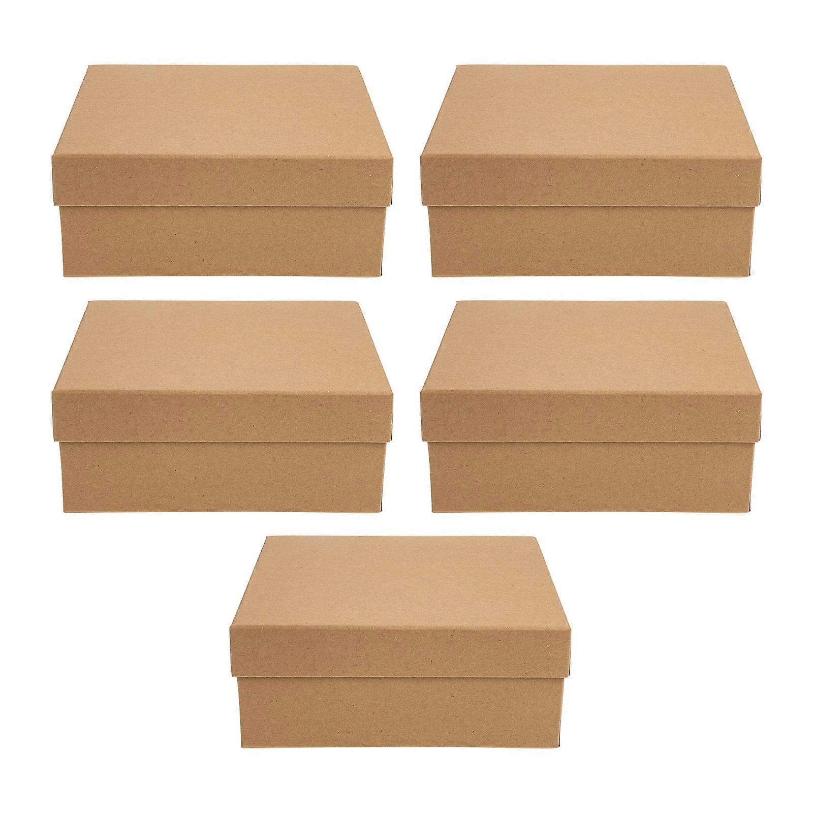 Small Favor Boxes Packing Boxes Wedding Square Lid and Base Kraft Paper present Packing 5Pcs