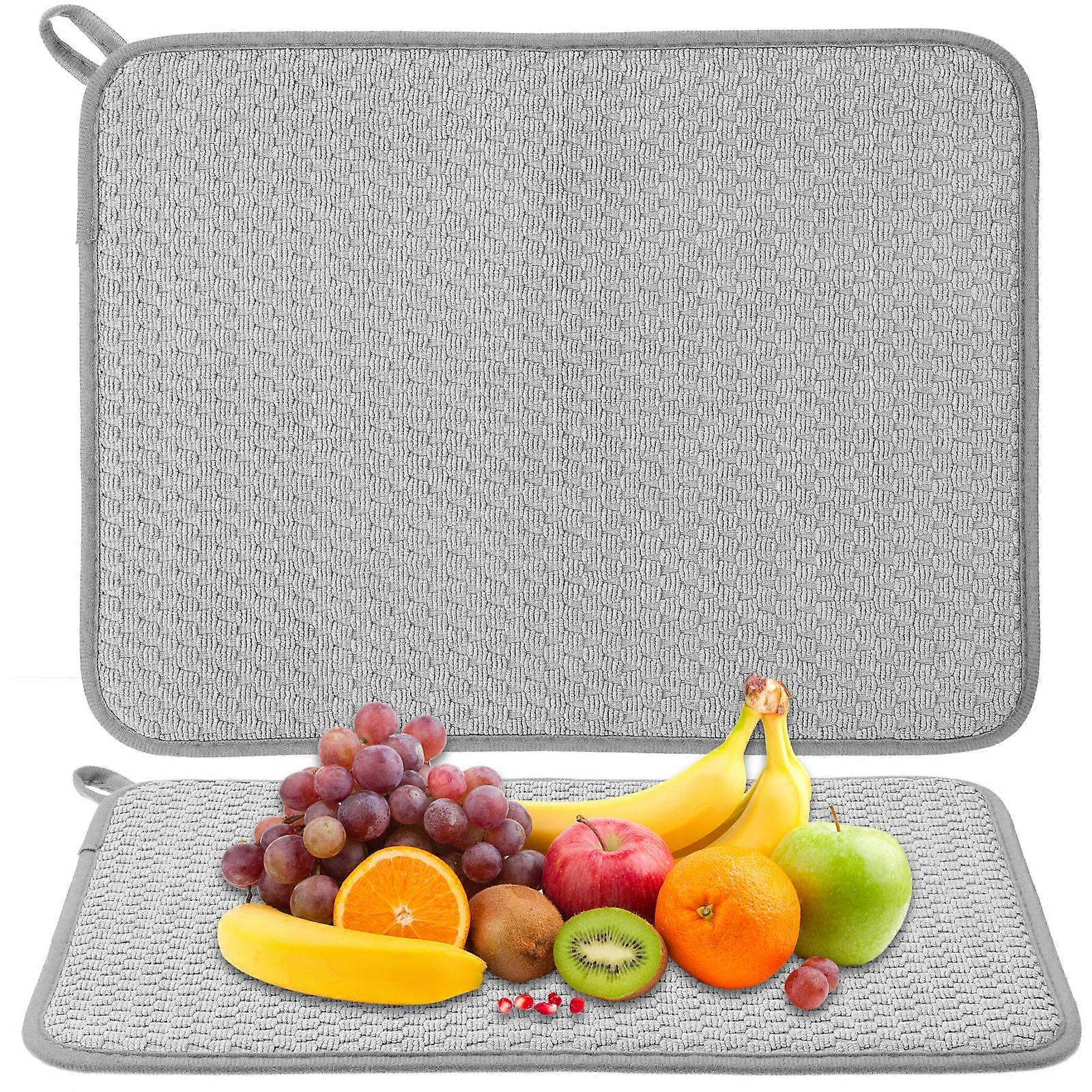 Drying Mat Kitchen Sink Absorbent Quick Drying Hot Pad For Daily Use Microfiber 2Pcs