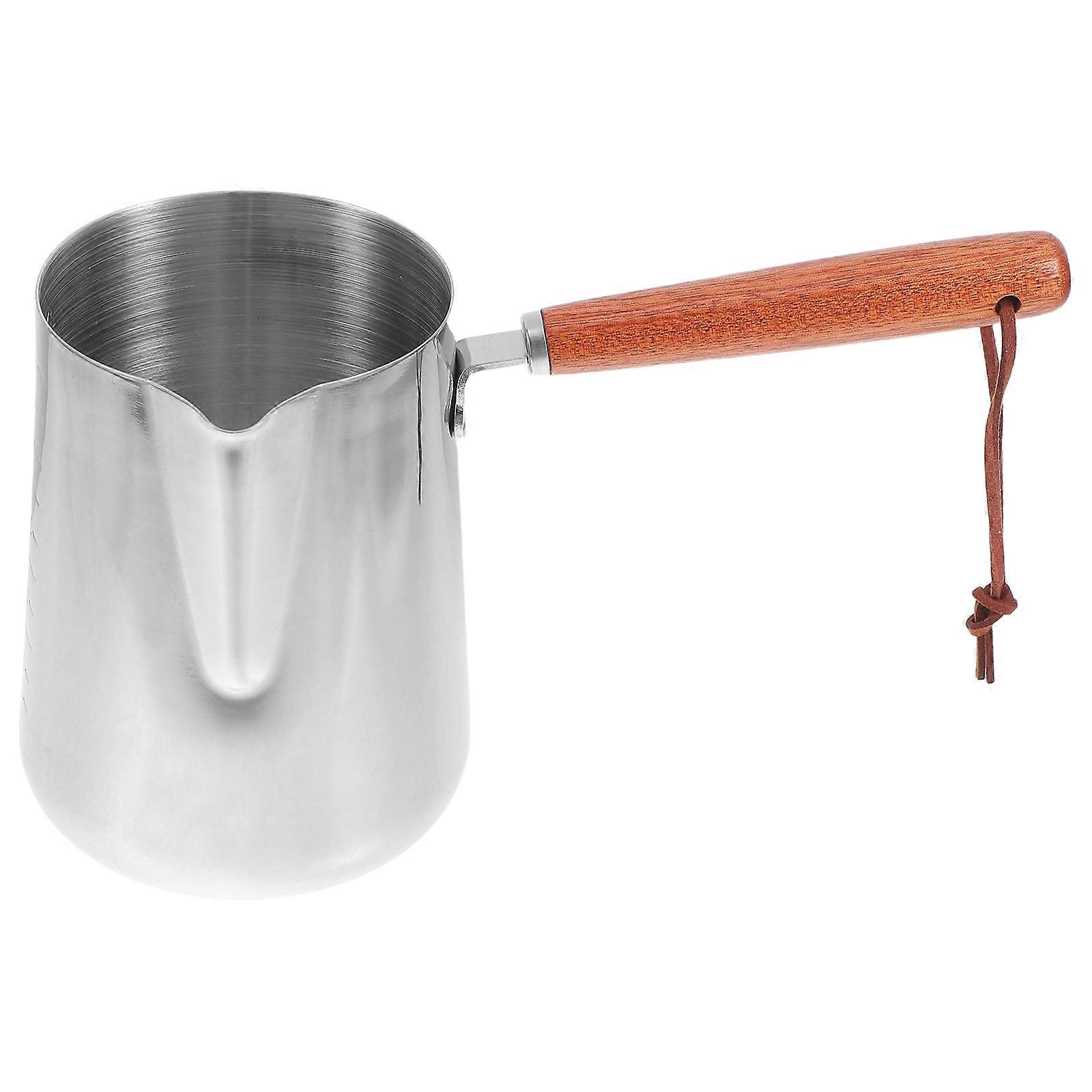 Stainless Steel Milk Jug Cup Anti-Scald Handle Latte Preparation Coffee Enthusiasts 600ml 1Pack