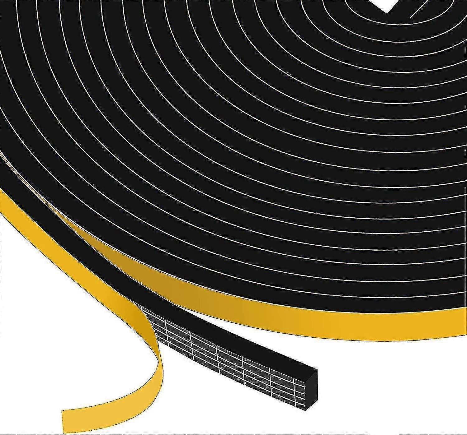 Adhesive Weather Stripping Foam Tape 6mm(w) X 3mm(t) 3 Rolls,total 15m Long